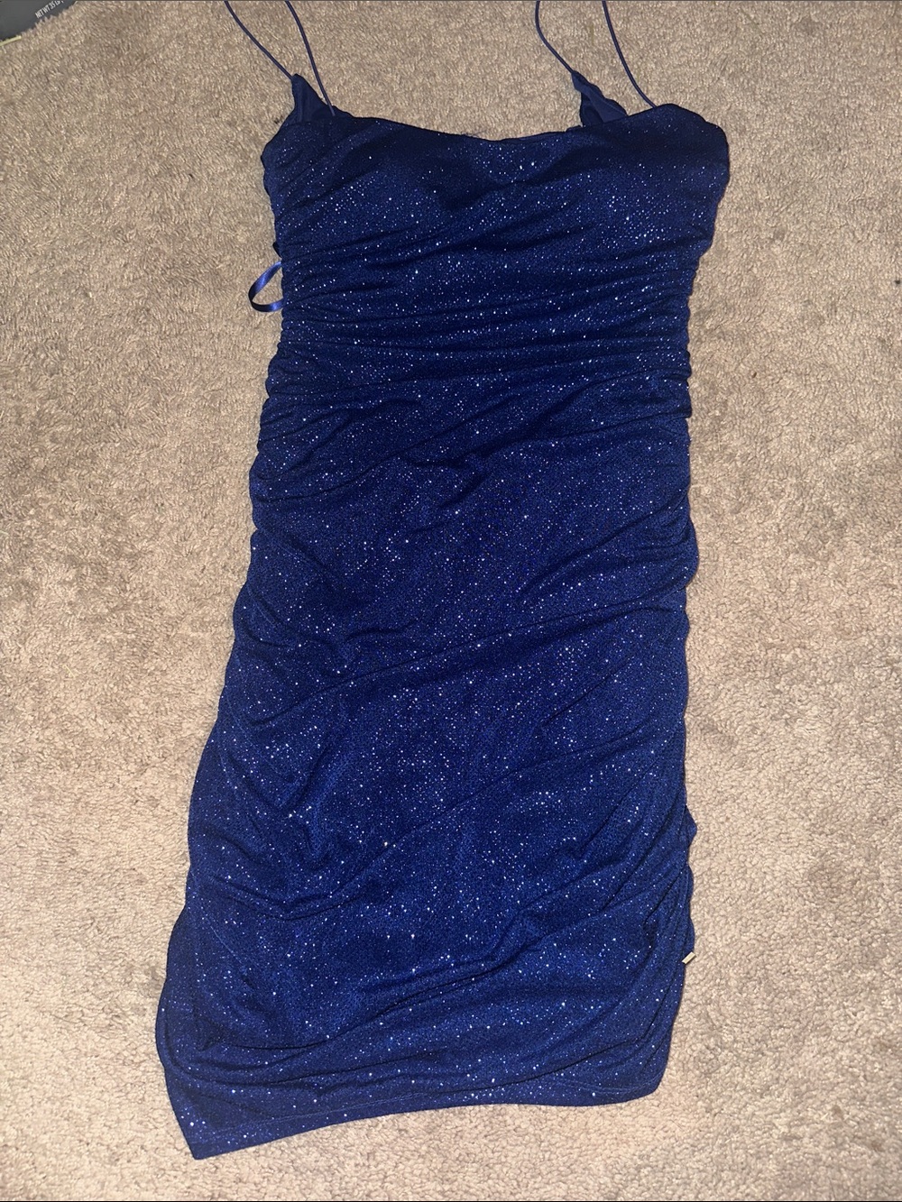 Windsor Midnight Sparkle Ruched Mini Dress